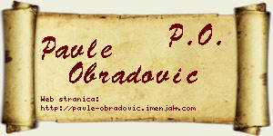 Pavle Obradović vizit kartica
